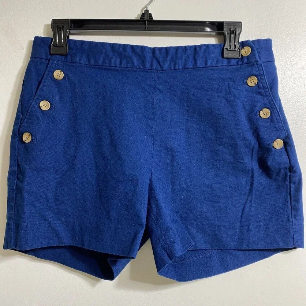BANANA REPUBLIC WOMEN'S COTTON BLEND  BLUE SAILOR SHORTS‎ SZ 4 30X 3.5"